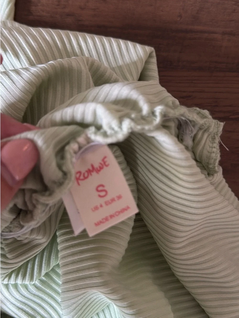 ROMWE Light Green Ribbed Tank Dress - Picture 2 of 2